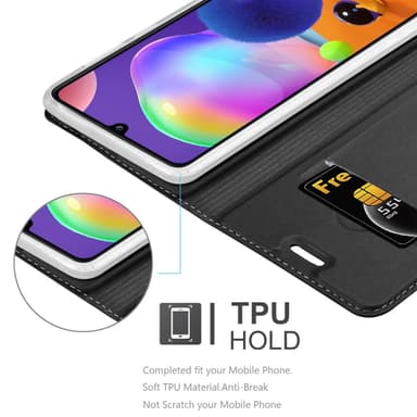 Samsung Galaxy A31 Suojakuori Lompakkokotelo (Musta)