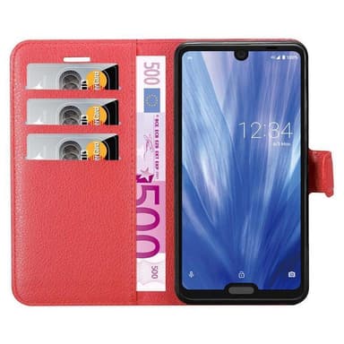 Sharp Aquos R3 Suojakuori Lompakkokotelo (Punainen)