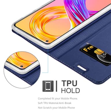 Realme 8 4G / 8 PRO Suojakuori Lompakkokotelo (Sininen)