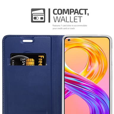 Realme 8 4G / 8 PRO Suojakuori Lompakkokotelo (Sininen)