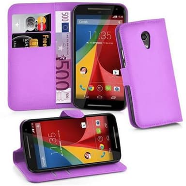 Motorola MOTO G2 Suojakuori Lompakkokotelo (Violetti)