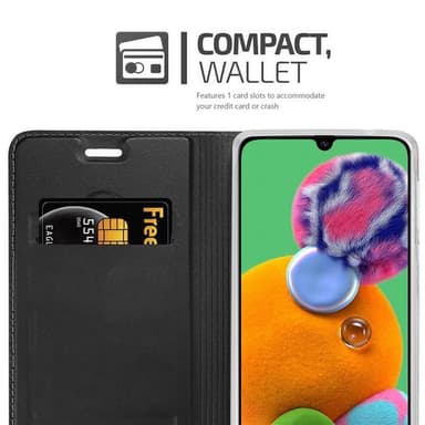 Samsung Galaxy A90 5G Suojakuori Lompakkokotelo (Musta)
