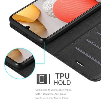 Samsung Galaxy A42 4G Suojakuori Lompakkokotelo (Musta)