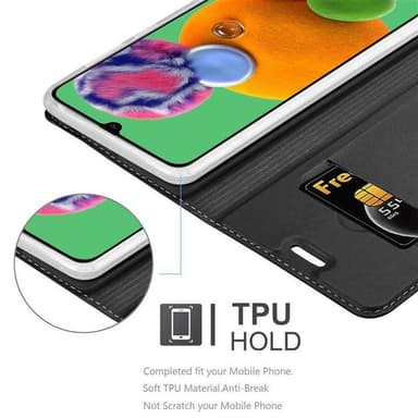 Samsung Galaxy A90 5G Suojakuori Lompakkokotelo (Musta)