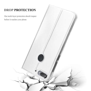 HTC Desire 12 PLUS Suojakuori Lompakkokotelo (Hopea)