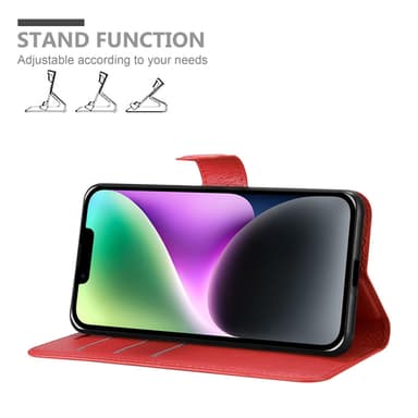 iPhone 14 Suojakuori Lompakkokotelo (Punainen)