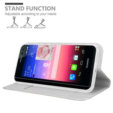Huawei ASCEND P7 Suojakuori Lompakkokotelo (Hopea)