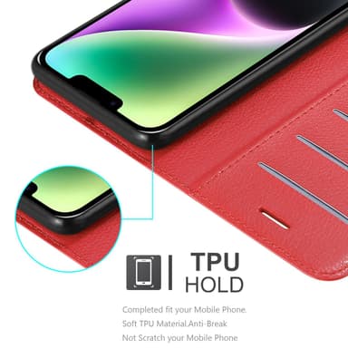 iPhone 14 Suojakuori Lompakkokotelo (Punainen)