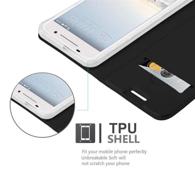 HTC ONE A9 Suojakuori Lompakkokotelo (Musta)
