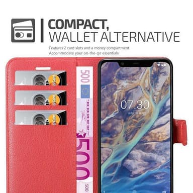 Nokia 7.1 PLUS / X7 Suojakuori Lompakkokotelo