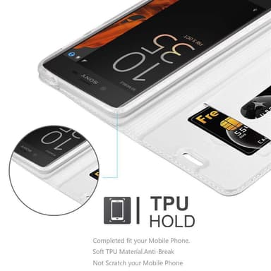 Sony Xperia XZ / XZs Suojakuori Lompakkokotelo (Hopea)