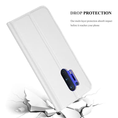 OnePlus 8 PRO Suojakuori Lompakkokotelo (Hopea)