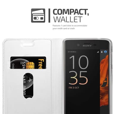 Sony Xperia XZ / XZs Suojakuori Lompakkokotelo (Hopea)
