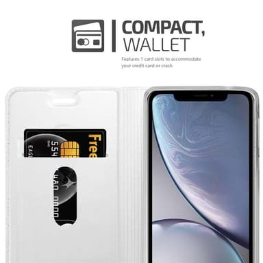 iPhone XS MAX Suojakuori Lompakkokotelo (Hopea)