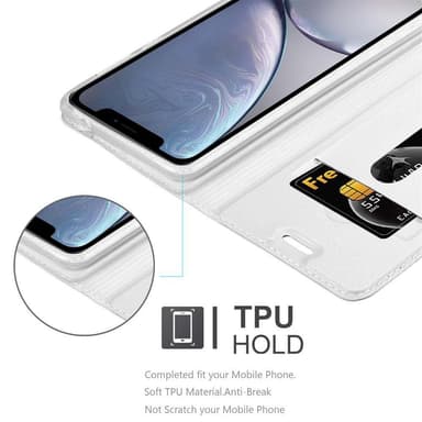 iPhone XS MAX Suojakuori Lompakkokotelo (Hopea)