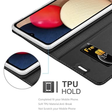 Samsung Galaxy A02s Suojakuori Lompakkokotelo (Musta)