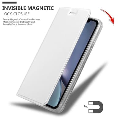 iPhone XS MAX Suojakuori Lompakkokotelo (Hopea)
