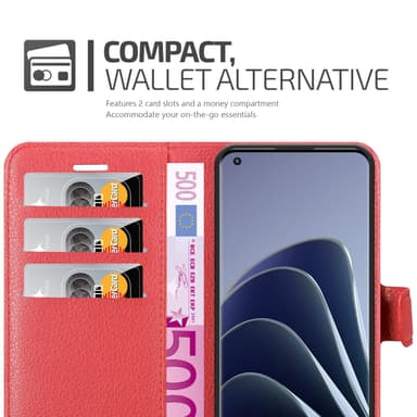 OnePlus 10 PRO 5G Suojakuori Lompakkokotelo (Punainen)