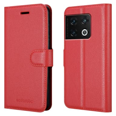 OnePlus 10 PRO 5G Suojakuori Lompakkokotelo (Punainen)