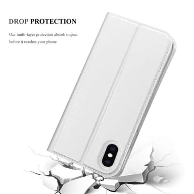 iPhone XS MAX Suojakuori Lompakkokotelo (Hopea)
