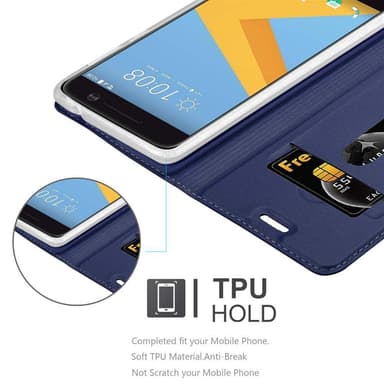 HTC ONE M10 Suojakuori Lompakkokotelo (Sininen)