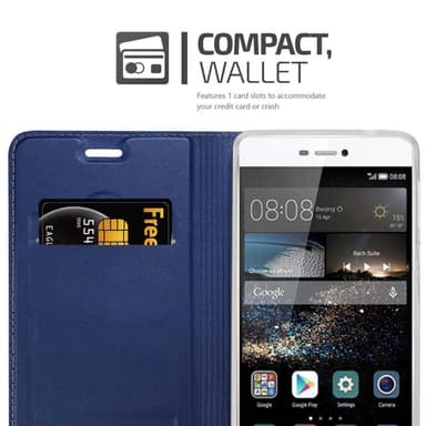 Huawei P8 Suojakuori Lompakkokotelo (Sininen)