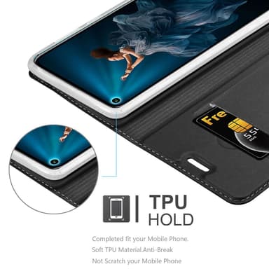 Honor 20 PRO Suojakuori Lompakkokotelo (Musta)