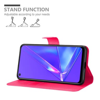 Oppo A72 Suojakuori Lompakkokotelo (Vaaleanpunainen)