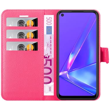 Oppo A72 Suojakuori Lompakkokotelo (Vaaleanpunainen)