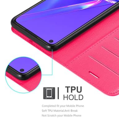 Oppo A72 Suojakuori Lompakkokotelo (Vaaleanpunainen)