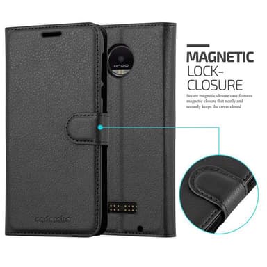 Motorola MOTO Z FORCE Suojakuori Lompakkokotelo (Musta)