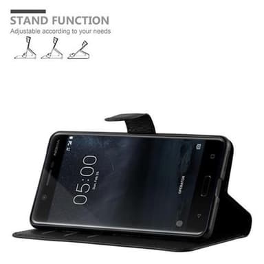 Nokia 5 2017 Suojakuori Lompakkokotelo (Musta)