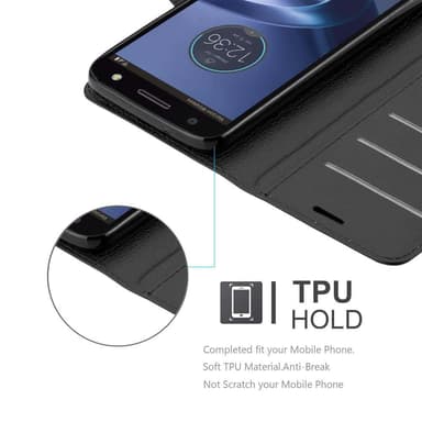 Motorola MOTO Z FORCE Suojakuori Lompakkokotelo (Musta)