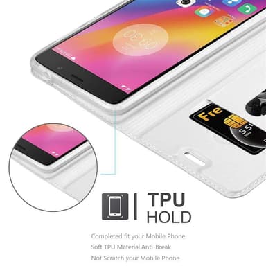 Lenovo P2 Suojakuori Lompakkokotelo (Hopea)