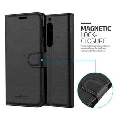 Nokia 5 2017 Suojakuori Lompakkokotelo (Musta)