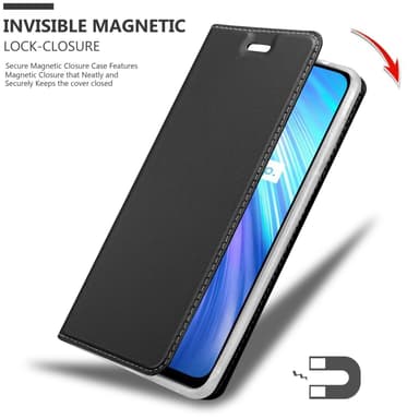 Realme 6 4G / 6s Suojakuori Lompakkokotelo (Musta)