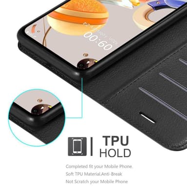 LG K61 Suojakuori Lompakkokotelo (Musta)
