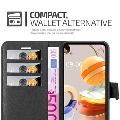 LG K61 Suojakuori Lompakkokotelo (Musta)
