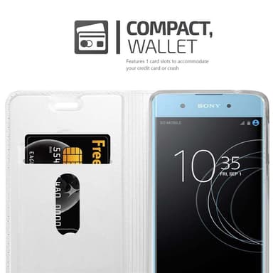 Sony Xperia XA1 PLUS Suojakuori Lompakkokotelo (Hopea)