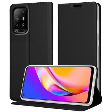 Oppo A94 5G Suojakuori Lompakkokotelo (Musta)