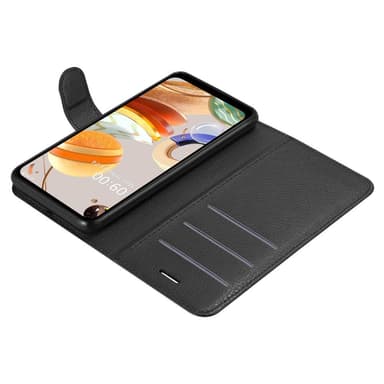 LG K61 Suojakuori Lompakkokotelo (Musta)