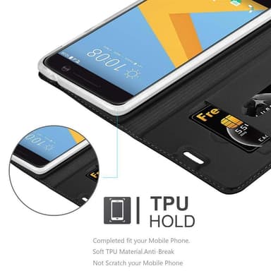 HTC ONE M10 Suojakuori Lompakkokotelo (Musta)
