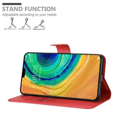 Huawei MATE 30 Suojakuori Lompakkokotelo (Punainen)