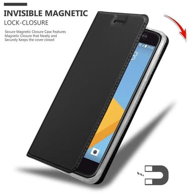 HTC ONE M10 Suojakuori Lompakkokotelo (Musta)