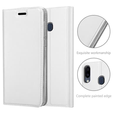 Samsung Galaxy M20 Suojakuori Lompakkokotelo (Hopea)