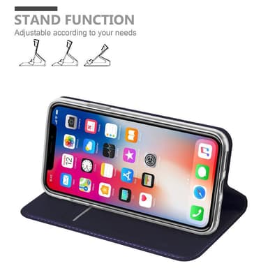 iPhone X / XS Suojakuori Lompakkokotelo (Sininen)
