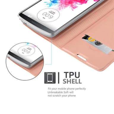 LG G3 Suojakuori Lompakkokotelo (Vaaleanpunainen)