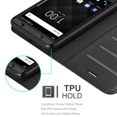 Blackberry KEYONE Suojakuori Lompakkokotelo (Musta)