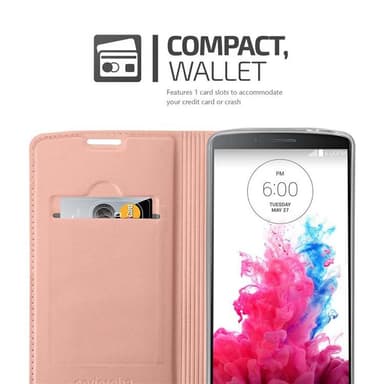 LG G3 Suojakuori Lompakkokotelo (Vaaleanpunainen)