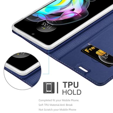 Motorola EDGE 20 Suojakuori Lompakkokotelo (Sininen)